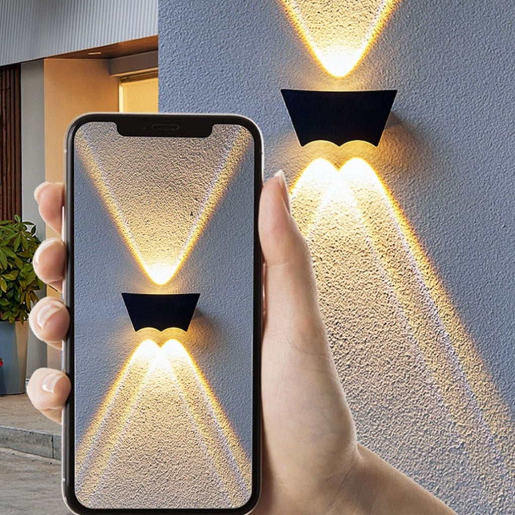 Applique murale LED, Thsina en aluminium noir pour extérieur
