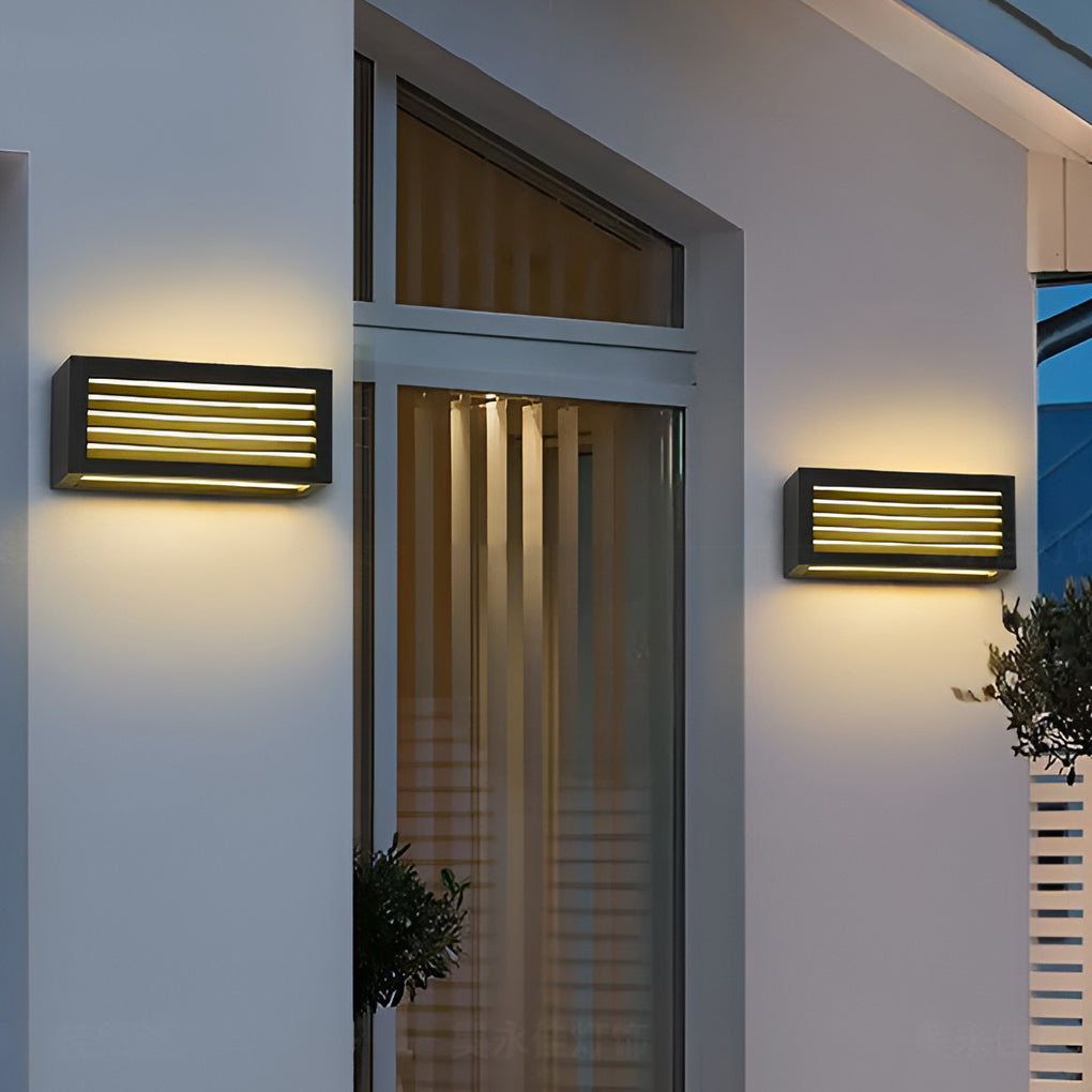 Udendørs væglampe, rektangulær støbt aluminium med LED og PMMA-skærm