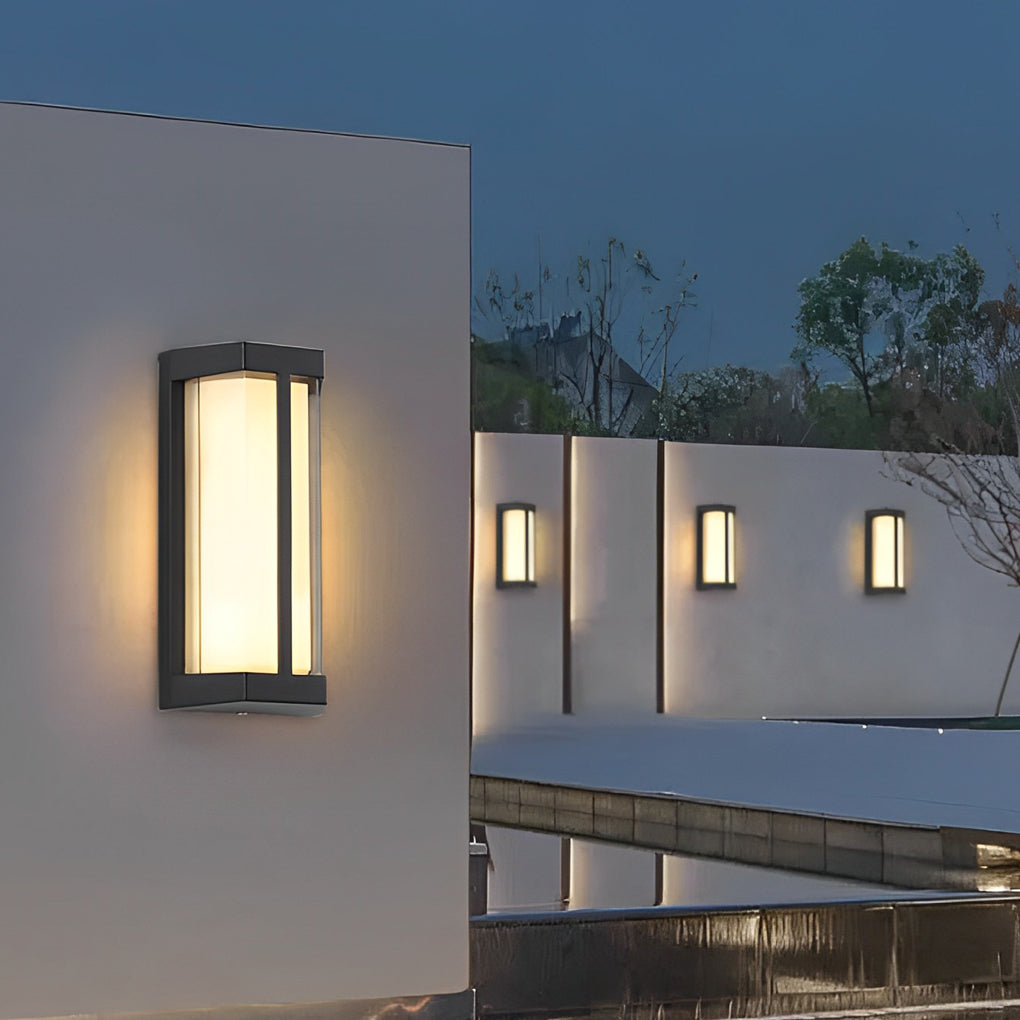 Aluminum Outdoor Wall Light With Double-Layer Acrylic Shade, LED