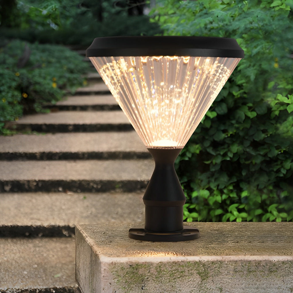 Luz de Parede Solar Redonda Odette com LED, Abajur de Alumínio Riscado