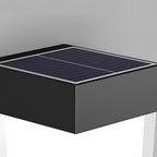 Square Solar Wall Light With Iron Frame, Minimalist LED Outdoor Sconce