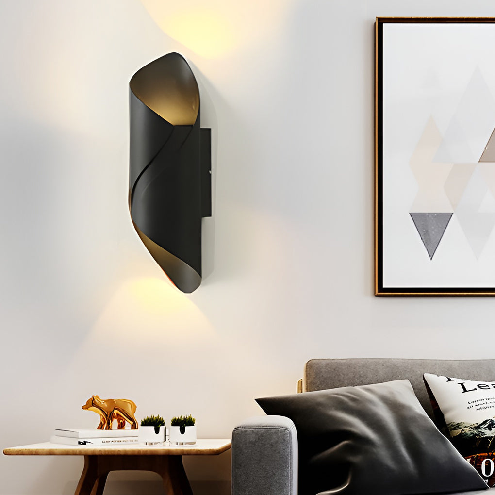 Glass Wall Sconce With LED Light, Indoor Outdoor Modern Fixture