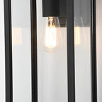 Jophine rektangulær utendørs vegglampe i svart aluminium