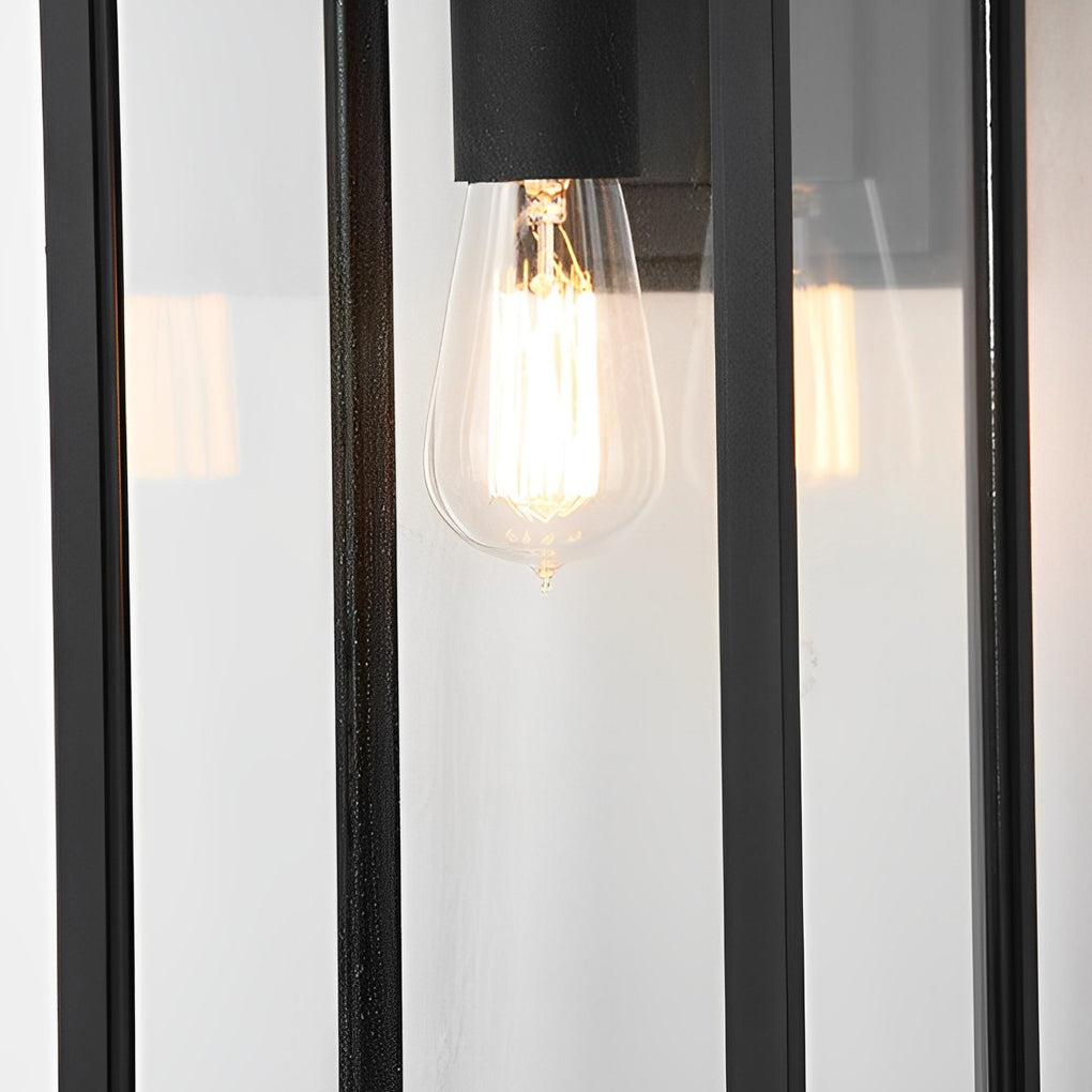 Jophine rektangulær utendørs vegglampe i svart aluminium