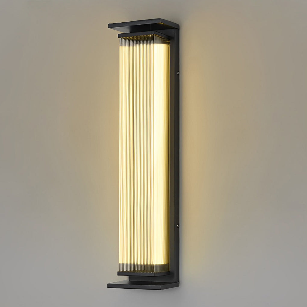 Quenna Modern LED Strip Outdoor Wall Light, Black Stainless Steel Design