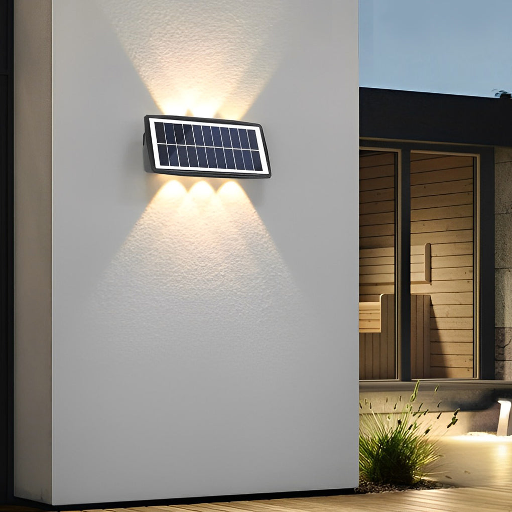Soldier Solar LED Rectangular Outdoor Wall Lamp, Black ABS