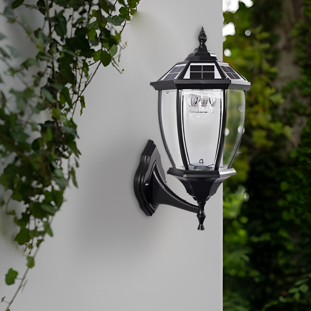 Solar Outdoor Post Light, Vintage Aluminum Fence Lighting With LED