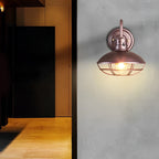 Fan-Shaped Iron Outdoor Wall Light, Industrial LED Sconce