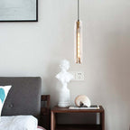 Candeeiro de Teto Pequeno com Pendente de Vidro e Estrutura em Latão, Pronto para LED