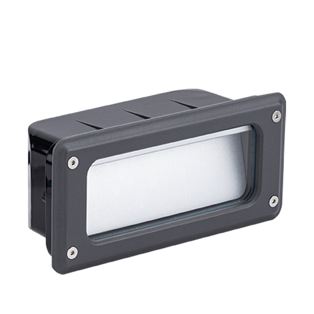 Klassiske LED-udendørs trinlys, sandgråt aluminium, IP65
