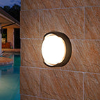 Applique murale Greory ronde ou ovale, LED minimaliste pour espaces extérieurs  