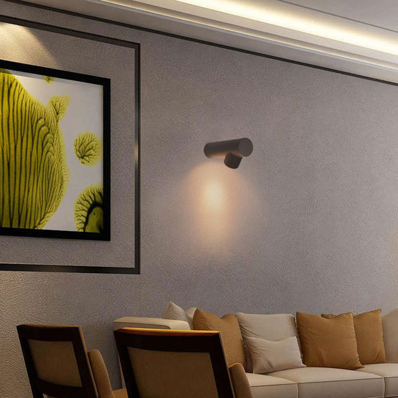 Arandela de Parede Metálica Cilíndrica Ray, Luz LED para Interior e Exterior