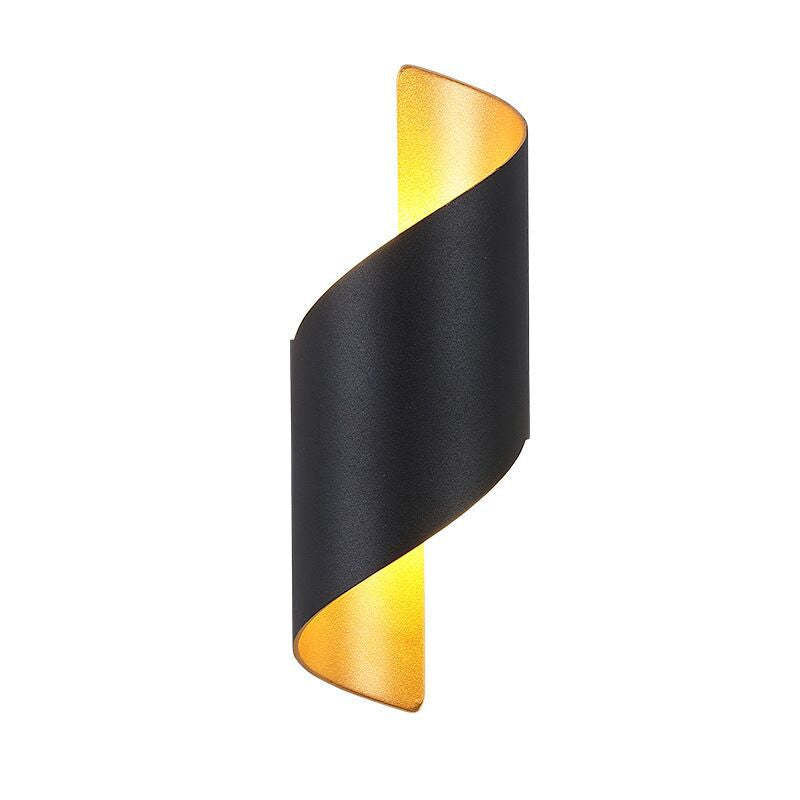 Travin Spiral Conch-Shaped Outdoor Wall Lamp, Black, White, or Gold
