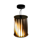 Halvindbygget loftlampe med frostet akrylskærm, aluminiumsramme