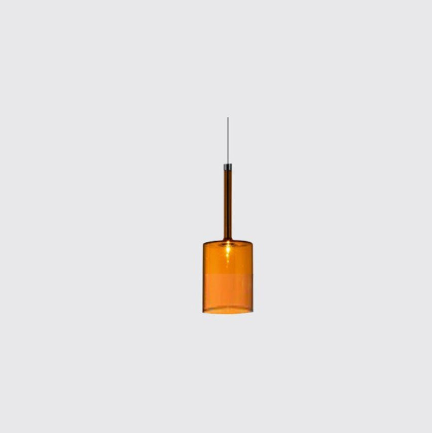 Minimalist Glass Pendant Light, Clear Red Orange or Grey, 3 Sizes, G4 Base