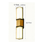 Aluminum LED Outdoor Wall Sconce With Black and Gold Finish, IP65 Rated