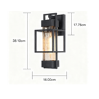 Vintage Wrought Iron Outdoor Wall Sconce, Black Matte, Warm LED Glow