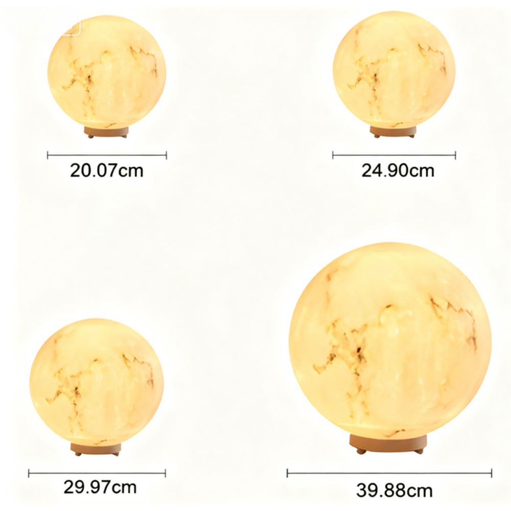 Gle Moon-Shaped Faux Marble Globe Pillar Light for Gardens
