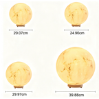 Gle Moon-Shaped Faux Marble Globe Pillar Light for Gardens