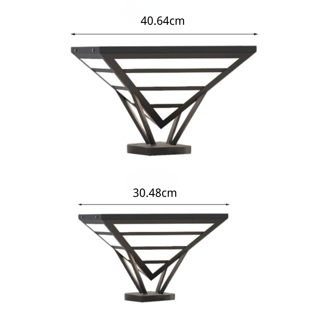Lampe de poteau géométrique moderne Mary en aluminium, noir mat