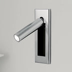 Recessed wall reading light showing its pull-out folding mechanism