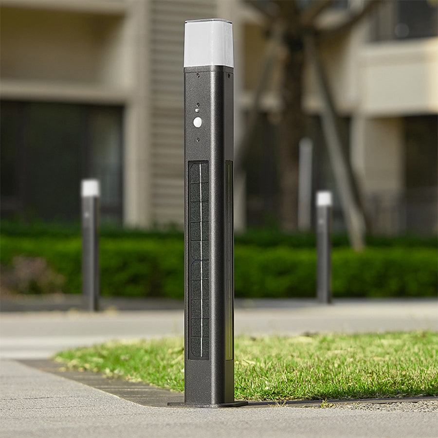 Solar LED Bollard Light With Motion Sensor, 3-Step Warm White