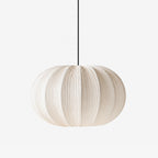 This Clérachic pendant's round pleated shade, fine ribs radiating from its crown, shown against a plain white background.