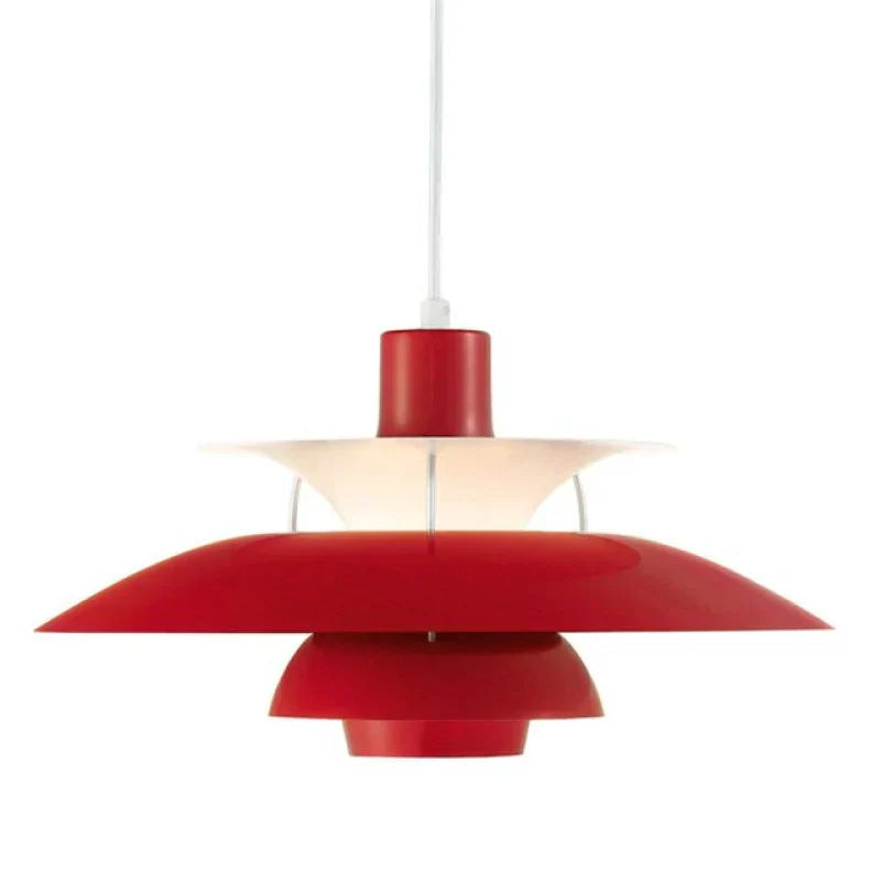 Multicolor Pendant Light With LED Glow, Tiered-Shade Retro Ceiling Lamp
