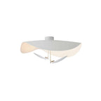 Curved disc ceiling light with a quiet warm underglow