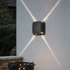 Luz de Parede LED Reire Square, Design Exterior em Alumínio com Viga Cruzada