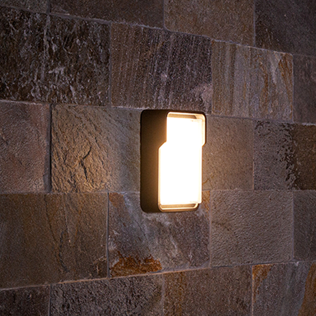 Applique murale LED Stan, aluminium noir flash carré pour l’extérieur  