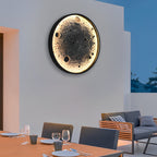 Applique murale rebelle en forme de croissant de lune, finition extérieure aluminium effet béton  