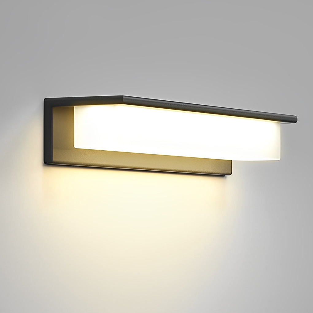 Solcelle utendørs vegglampe, aluminiumdesign med LED fra skumring til daggry