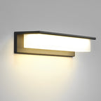 Solcelle utendørs vegglampe, aluminiumdesign med LED fra skumring til daggry