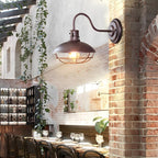 Fan-Shaped Iron Outdoor Wall Light, Industrial LED Sconce