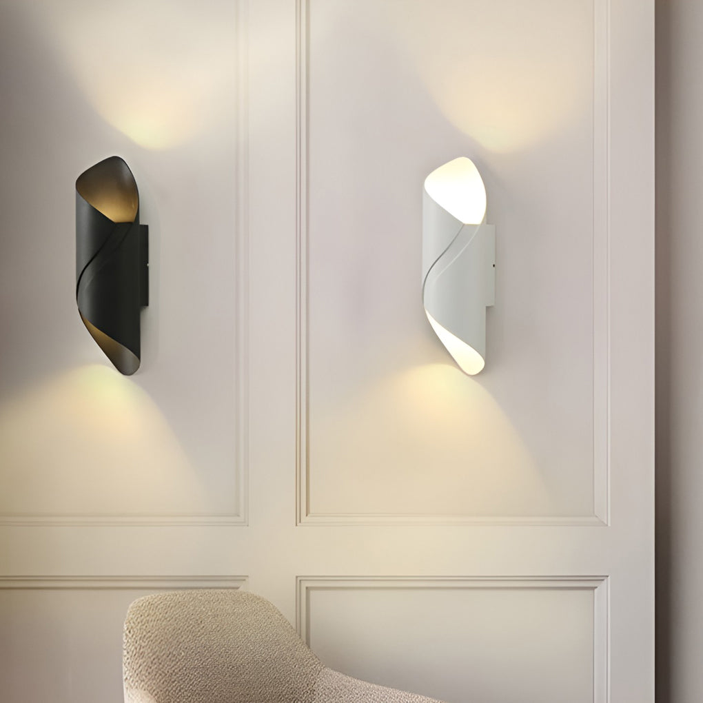 Glass Wall Sconce With LED Light, Indoor Outdoor Modern Fixture