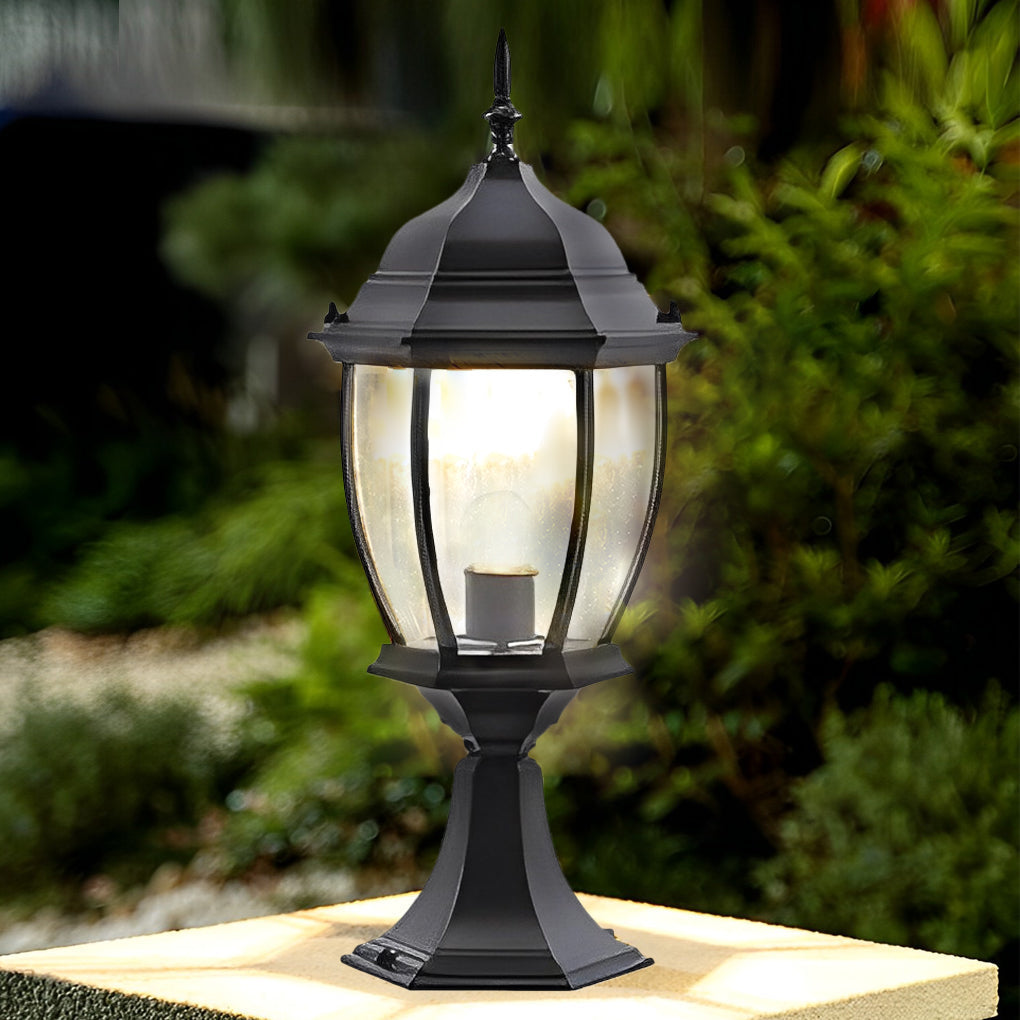 Solar Outdoor Post Light, Vintage Aluminum Fence Lighting With LED