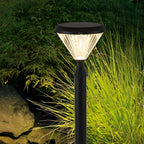 Luz de Parede Solar Redonda Odette com LED, Abajur de Alumínio Riscado