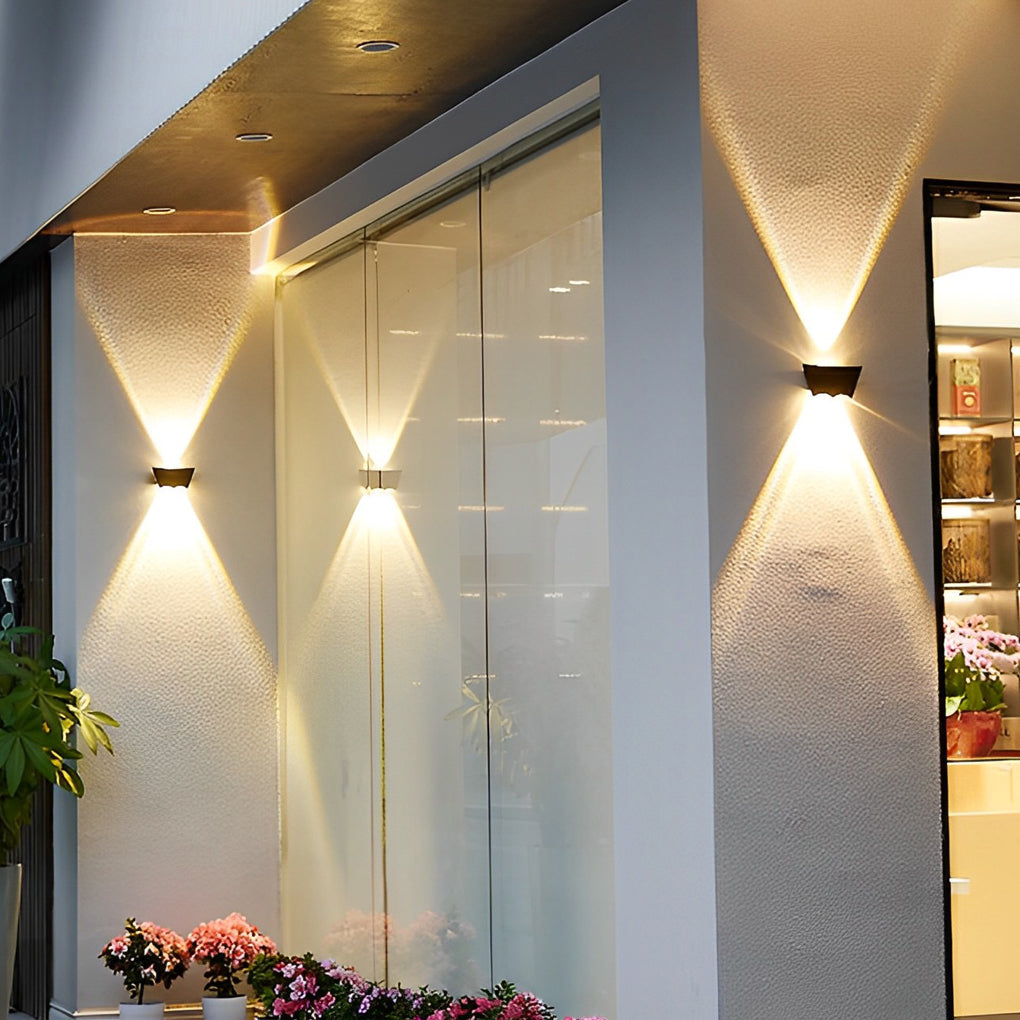 Applique murale LED, Thsina en aluminium noir pour extérieur