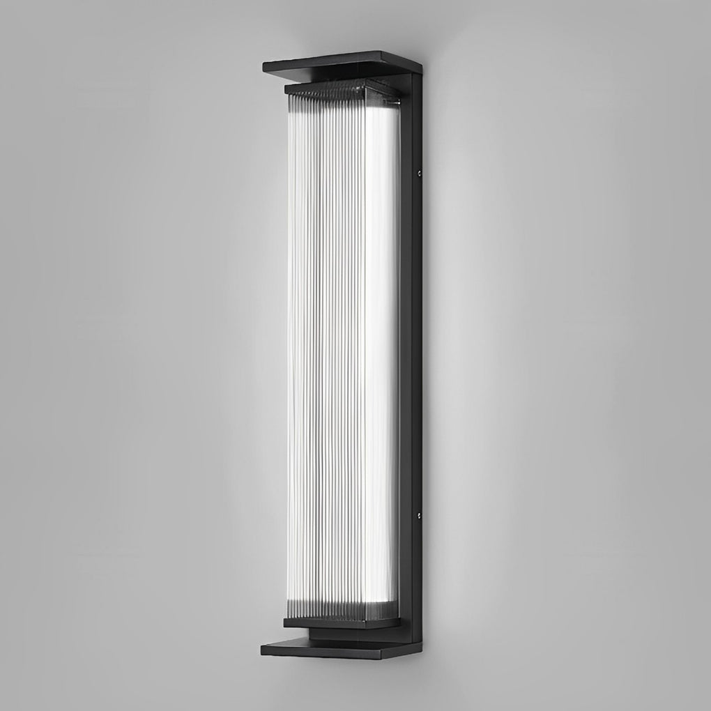 Quenna Modern LED Strip Outdoor Wall Light, Black Stainless Steel Design