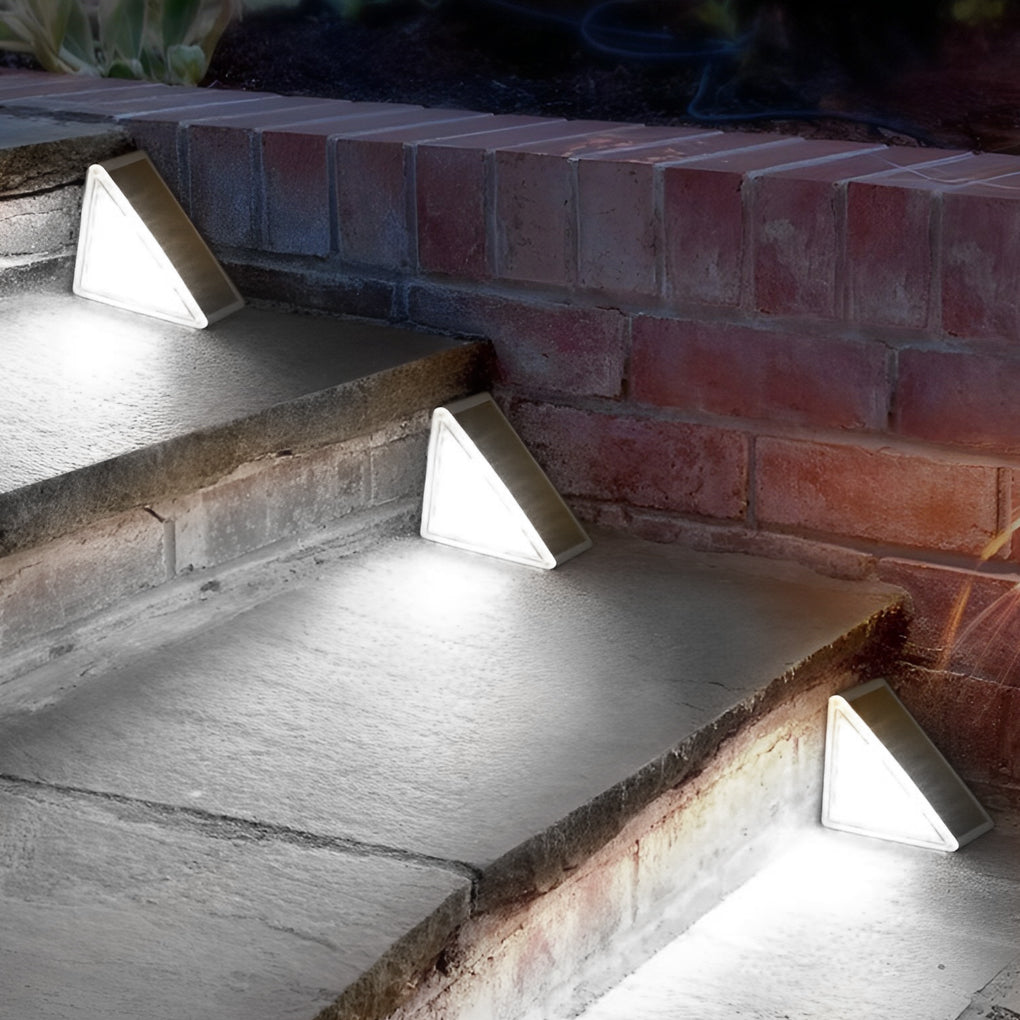 Triangle Solar Step Lights, Automatic Wire-Free Outdoor Lamps