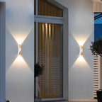 Modern Aluminum Outdoor Wall Lamp With Warm LED Glow, IP65 Waterproof