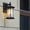Silas Outdoor Wall Sconce, Coffee-Gold Aluminum, Frosted Glass Shade