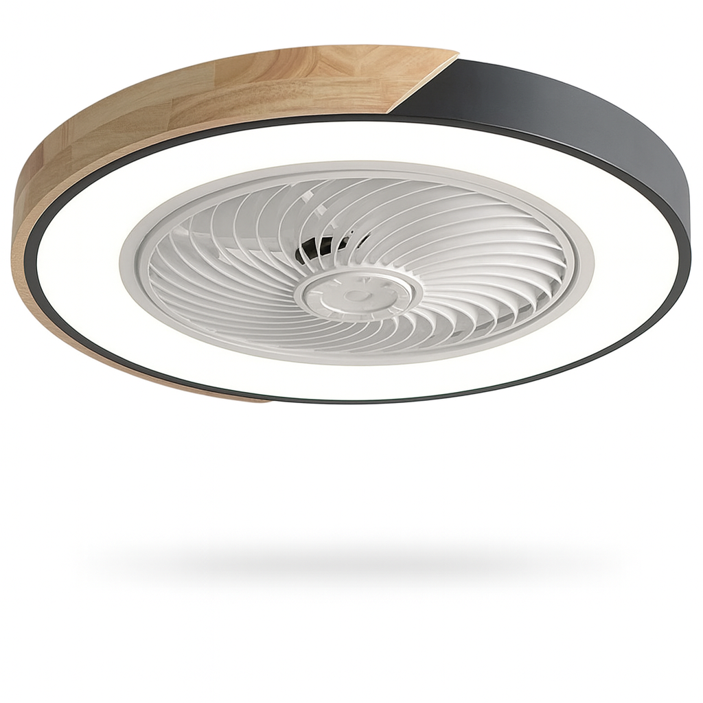 LED loftventilator med lys og fjernbetjening, trinløst dæmpbar