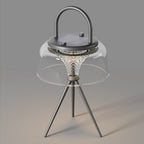 Solar Outdoor Pendant Light With Clear Acrylic Shade, Tri-Color LED