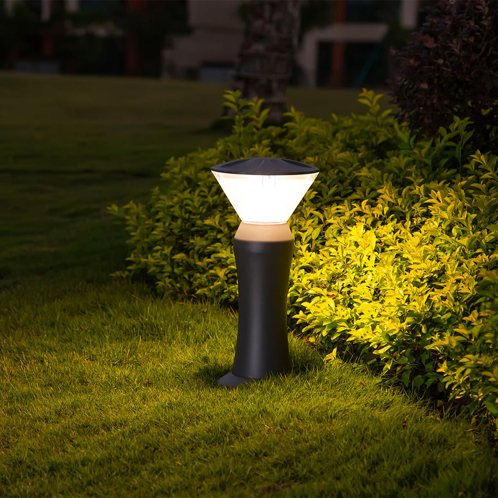 LED udendørs pullertlampe, mat sort støbt aluminium, IP65