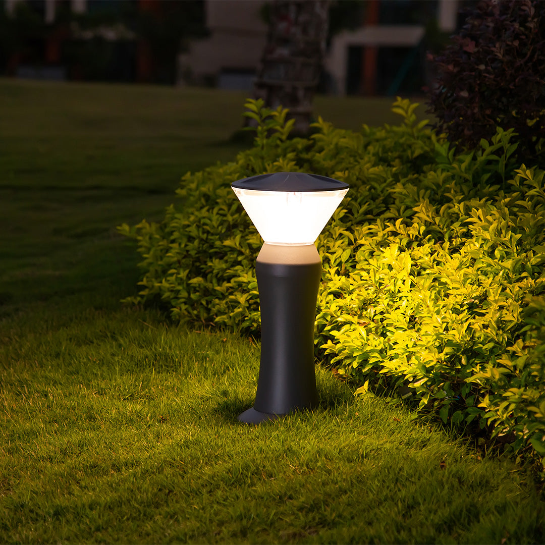 LED udendørs pullertlampe, mat sort støbt aluminium, IP65