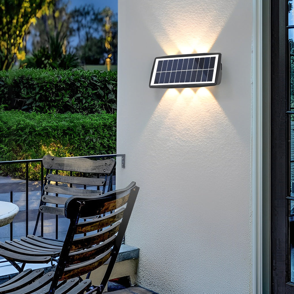 Soldier Solar LED Rectangular Outdoor Wall Lamp, Black ABS