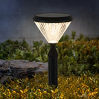 Luz de Parede Solar Redonda Odette com LED, Abajur de Alumínio Riscado