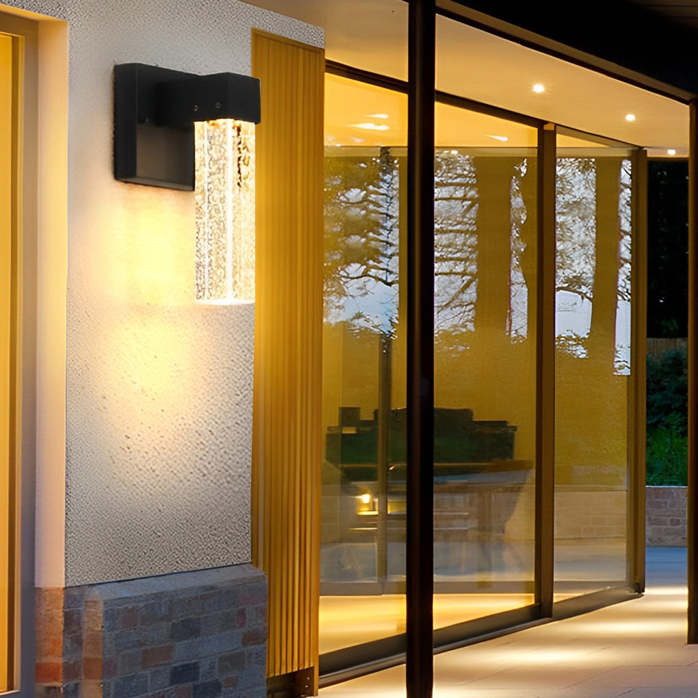 Applique murale LED Veda à bulles de cristal pour espaces extérieurs